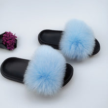Load image into Gallery viewer, Summer Fluffy Raccoon Fur Slippers for Women
