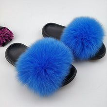Load image into Gallery viewer, Summer Fluffy Raccoon Fur Slippers for Women
