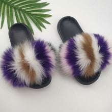 Load image into Gallery viewer, Summer Fluffy Raccoon Fur Slippers for Women
