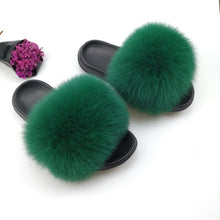 Load image into Gallery viewer, Summer Fluffy Raccoon Fur Slippers for Women
