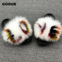Load image into Gallery viewer, Summer Fluffy Raccoon Fur Slippers for Women

