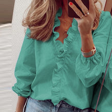 Load image into Gallery viewer, Elegant Ruffle blouse

