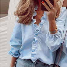Load image into Gallery viewer, Elegant Ruffle blouse
