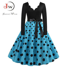 Load image into Gallery viewer, Big Swing Print Vintage Dress Women V Neck Sexy
