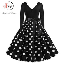 Load image into Gallery viewer, Big Swing Print Vintage Dress Women V Neck Sexy

