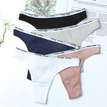 Load image into Gallery viewer, 3Pcs/Lot Women's Cotton G-String Thong Panties String Underwear Women Briefs Sexy Lingerie Pants Intimate Ladies Letter Low-Rise
