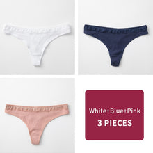 Load image into Gallery viewer, 3Pcs/Lot Women's Cotton G-String Thong Panties String Underwear Women Briefs Sexy Lingerie Pants Intimate Ladies Letter Low-Rise
