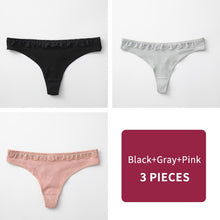 Load image into Gallery viewer, 3Pcs/Lot Women's Cotton G-String Thong Panties String Underwear Women Briefs Sexy Lingerie Pants Intimate Ladies Letter Low-Rise
