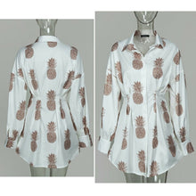 Load image into Gallery viewer, Lady Femal Long Sleeve Deep V Shirt Dress  Elegant Sexy
