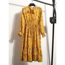 Load image into Gallery viewer, Women Casual Dress Korean Style Floral Printed Chiffon
