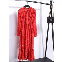 Load image into Gallery viewer, Women Casual Dress Korean Style Floral Printed Chiffon
