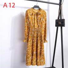 Load image into Gallery viewer, Women Casual Dress Korean Style Floral Printed Chiffon
