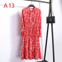 Load image into Gallery viewer, Women Casual Dress Korean Style Floral Printed Chiffon
