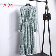 Load image into Gallery viewer, Women Casual Dress Korean Style Floral Printed Chiffon
