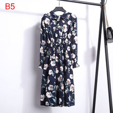 Load image into Gallery viewer, Women Casual Dress Korean Style Floral Printed Chiffon
