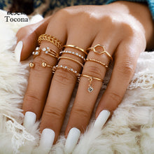 Load image into Gallery viewer, Tocona Bohemian Geometric Rings Sets

