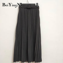 Load image into Gallery viewer, Beiyingni High Waist Women Vintage Pleated Midi Skirts
