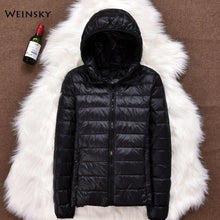 Load image into Gallery viewer, Women Ultralight Thin White Duck Down Hooded Jackets
