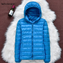 Load image into Gallery viewer, Women Ultralight Thin White Duck Down Hooded Jackets

