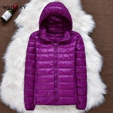 Load image into Gallery viewer, Women Ultralight Thin White Duck Down Hooded Jackets

