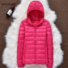 Load image into Gallery viewer, Women Ultralight Thin White Duck Down Hooded Jackets
