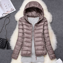Load image into Gallery viewer, Women Ultralight Thin White Duck Down Hooded Jackets
