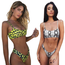 Load image into Gallery viewer, Snakeskin Bikini Women Swimwear Leopard Bikinis Sexy Biquini Swim Suit
