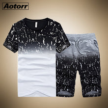 Load image into Gallery viewer, Tracksuit Male 2020 Men Clothing Sportswear Set Fitness Summer Print Men Shorts + T shirt Men's Suit 2 Pieces Sets Plus Size 4XL

