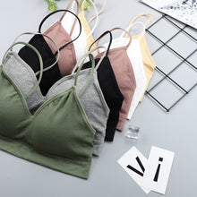 Load image into Gallery viewer, CHRLEISURE Elastic Gathering Bralette Push Up Bra Summer Anti-light Korean Style
