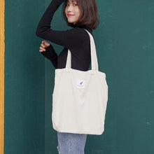 Load image into Gallery viewer, Women Corduroy Canvas Tote Handbag Female Cloth Shoulder Bags Young Ladies Casual Shopping Bag Girls Reusable Folding Bags
