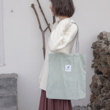 Load image into Gallery viewer, Women Corduroy Canvas Tote Handbag Female Cloth Shoulder Bags Young Ladies Casual Shopping Bag Girls Reusable Folding Bags
