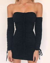 Load image into Gallery viewer, Articat Women Bandage Dress Sexy Off Shoulder Long Sleeve Slim Elastic Bodycon
