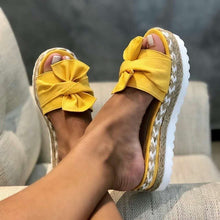 Load image into Gallery viewer, Summer slippers women wedge Thick bottom Bow Slippers
