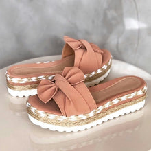 Load image into Gallery viewer, Summer slippers women wedge Thick bottom Bow Slippers
