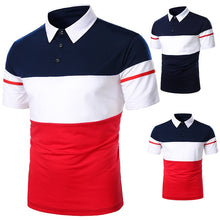 Load image into Gallery viewer, Men Polo Men Shirt Short Sleeve Polo Shirt Contrast Color Summer Streetwear
