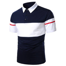 Load image into Gallery viewer, Men Polo Men Shirt Short Sleeve Polo Shirt Contrast Color Summer Streetwear
