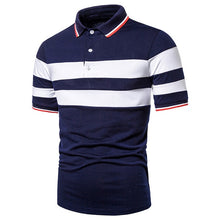 Load image into Gallery viewer, Men Polo Men Shirt Short Sleeve Polo Shirt Contrast Color Summer Streetwear
