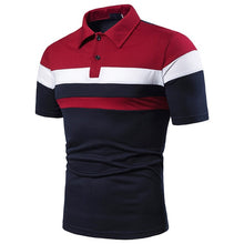 Load image into Gallery viewer, Men Polo Men Shirt Short Sleeve Polo Shirt Contrast Color Summer Streetwear
