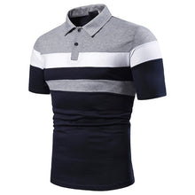 Load image into Gallery viewer, Men Polo Men Shirt Short Sleeve Polo Shirt Contrast Color Summer Streetwear
