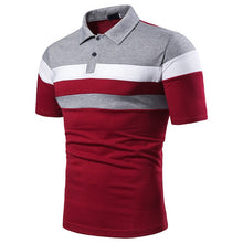 Load image into Gallery viewer, Men Polo Men Shirt Short Sleeve Polo Shirt Contrast Color Summer Streetwear

