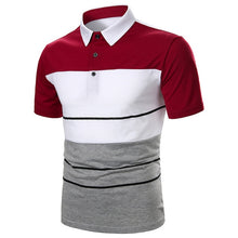 Load image into Gallery viewer, Men Polo Men Shirt Short Sleeve Polo Shirt Contrast Color Summer Streetwear
