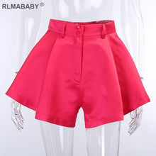Load image into Gallery viewer, Summer Solid Wide Leg Shorts Button High Waist Shorts
