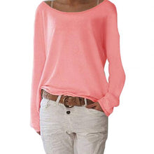 Load image into Gallery viewer, Solid Color Comfortable Casual Round Neck Long Sleeve Knitted T-shirt
