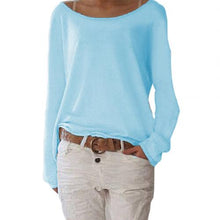 Load image into Gallery viewer, Solid Color Comfortable Casual Round Neck Long Sleeve Knitted T-shirt
