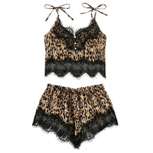 Load image into Gallery viewer, Sexy Lace Leopard Print Pajamas
