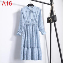 Load image into Gallery viewer, Women Casual Dress Korean Style Floral Printed Chiffon
