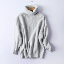 Load image into Gallery viewer, BIAORUINA Women Oversize Basic Knitted Turtleneck Sweater
