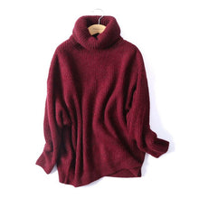 Load image into Gallery viewer, BIAORUINA Women Oversize Basic Knitted Turtleneck Sweater
