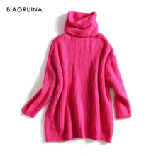 Load image into Gallery viewer, BIAORUINA Women Oversize Basic Knitted Turtleneck Sweater
