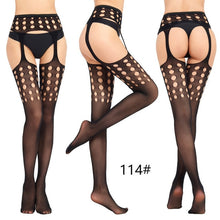 Load image into Gallery viewer, Woman Sexy Lingerie Pantyhose Erotic Stockings Mesh Open Crotch Fishnet

